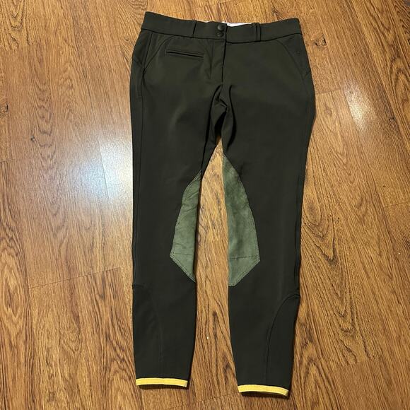 Callidae Green equestrian sports horseback riding pants patch 
size 30 cropped - Picture 1 of 8